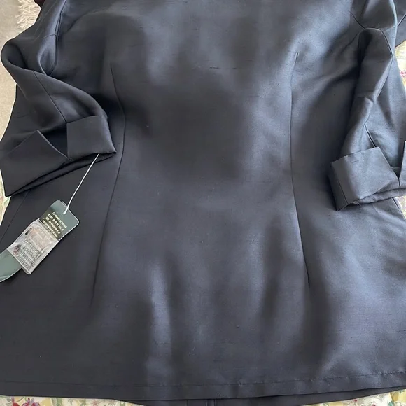 NWT Lauren Ralph Lauren black silk pantsuit